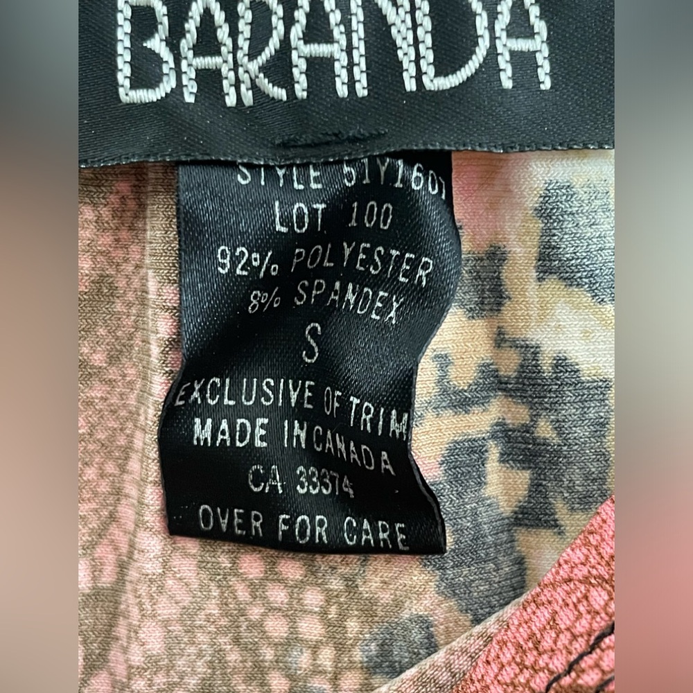 Baranda Black/Pink Leopard Print Midi Skirt Sz(S) - Picture 5 of 5